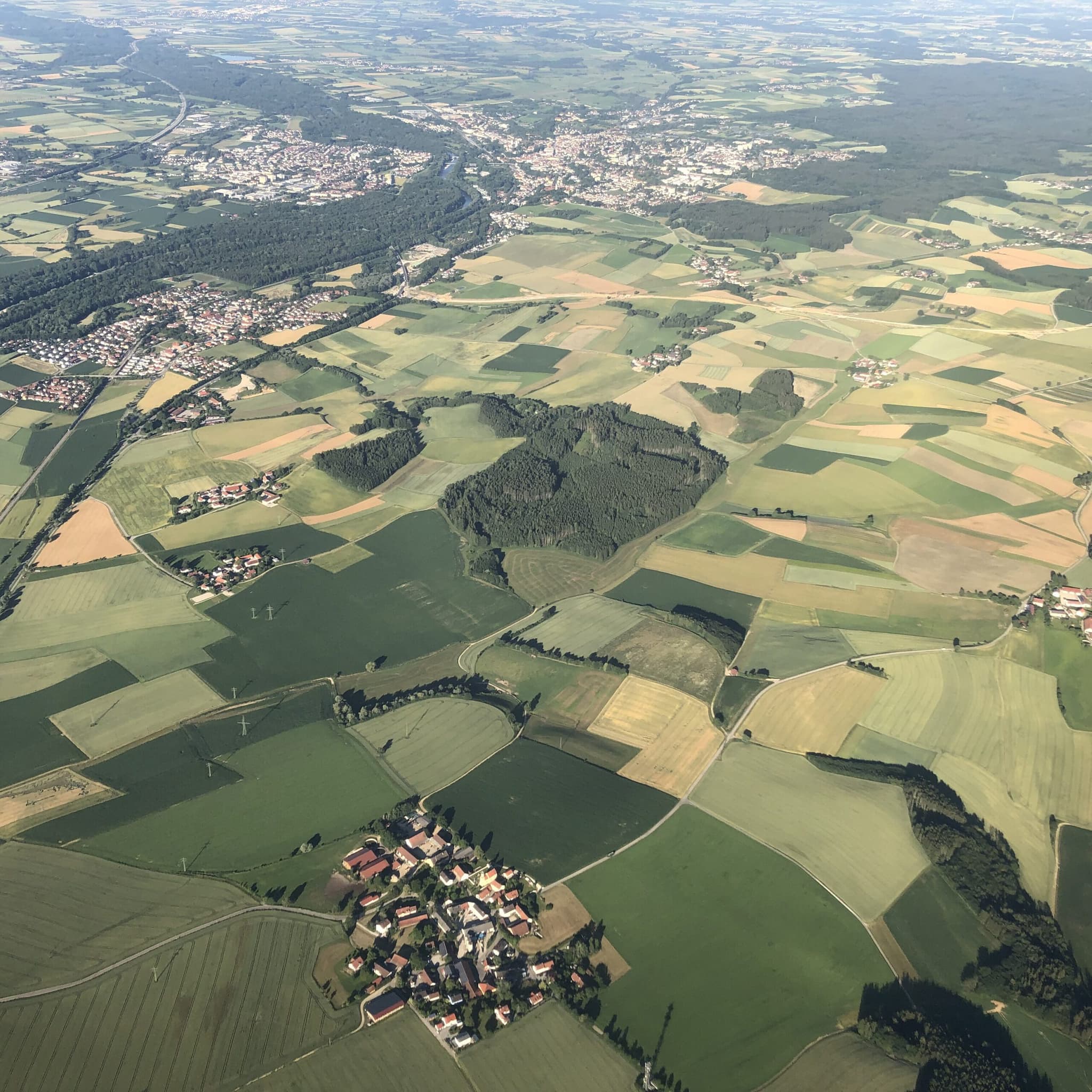 Luftaufnahme deutscher Landschaft