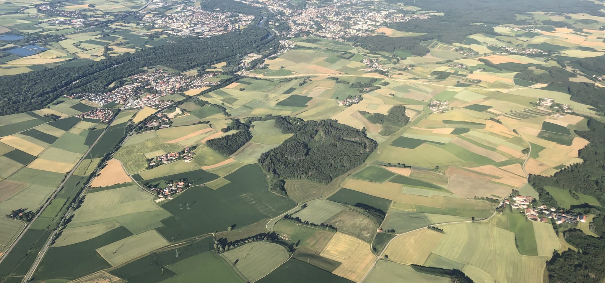 Luftaufnahme deutscher Landschaft