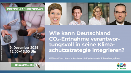 Online-Fachgespräch zu Deutschlands Strategie für CO₂-Entnahme